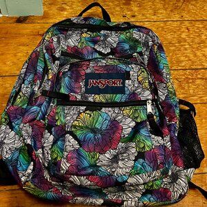 Large Jansport Rainbow Floral Backpack